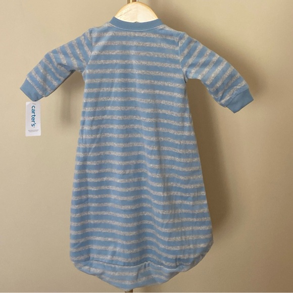 Carter's Blue Striped Bear Fleece Sleep Sack Wearable Blanket Baby Boy 3-6 mo - Picture 10 of 10